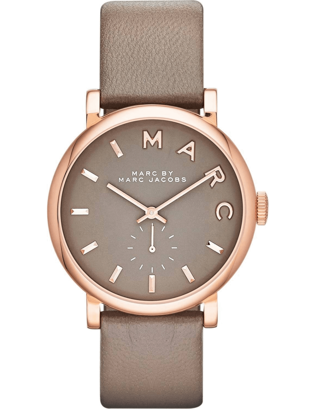 Marc Jacobs Baker Grey Dial Grey Leather Strap Watch for Women - MBM1266 Watches Marc Jacobs   