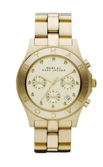 Marc Jacobs Blade Gold Dial Gold Stainless Steel Strap Watch for Women - MBM3101 Watches Marc Jacobs   