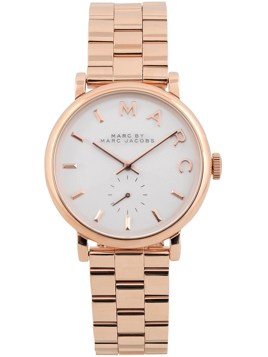 Marc Jacobs Baker White Dial Rose Gold Stainless Steel Strap Watch for Women - MBM3244 Watches Marc Jacobs   