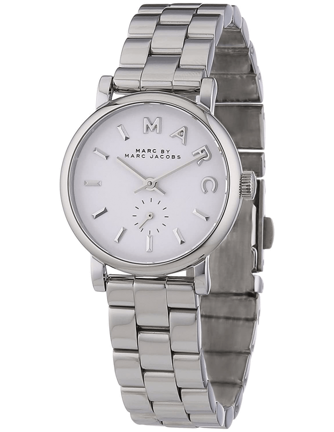 Marc Jacobs Baker White Dial Silver Stainless Steel Strap Watch for Women - MBM3242 Watches Marc Jacobs   