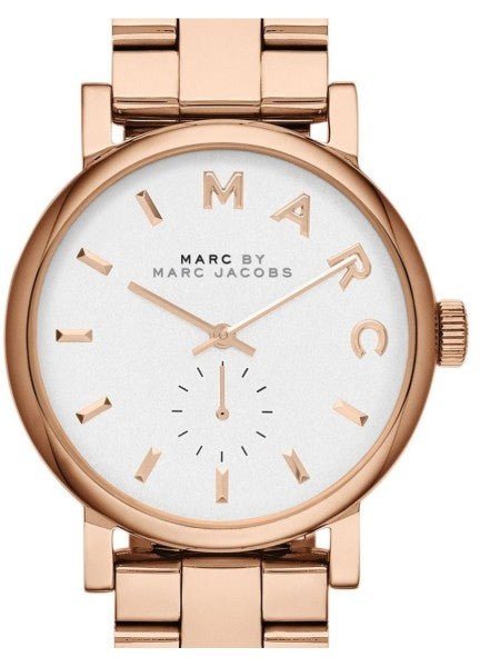 Marc Jacobs Baker White Dial Rose Gold Stainless Steel Watch for Women - MBM3248 Watches Marc Jacobs   