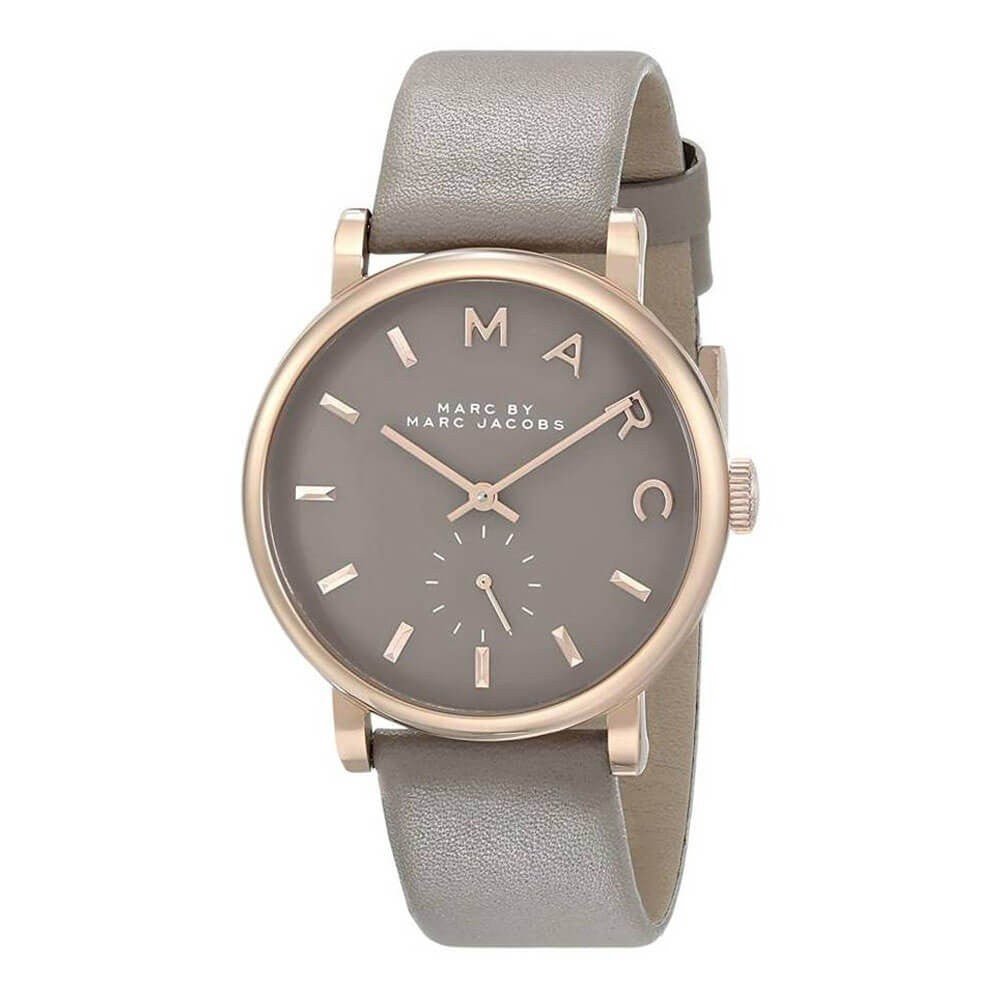 Marc Jacobs Baker Grey Dial Grey Leather Strap Watch for Women - MBM1266 Watches Marc Jacobs   