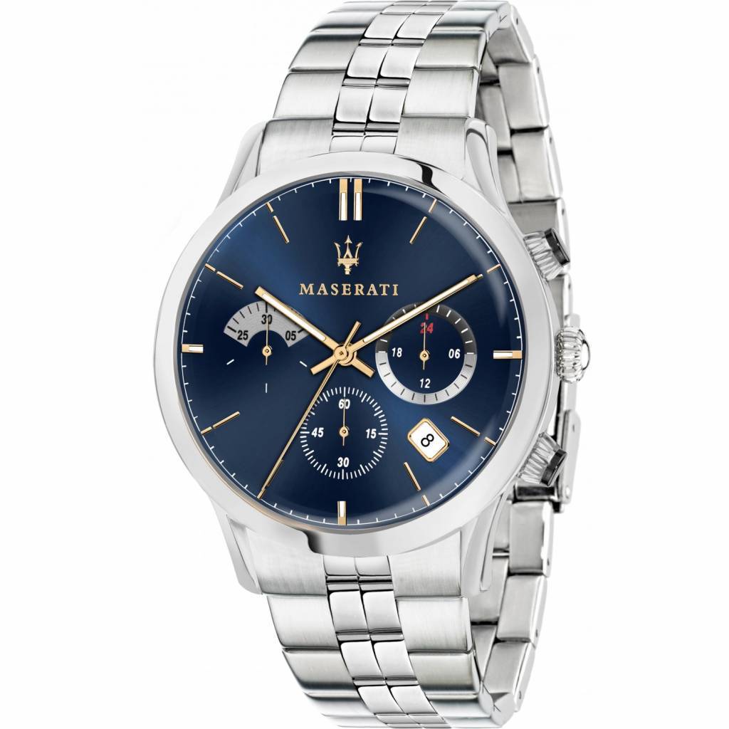 Maserati Ricordo Chronograph Blue Dial Stainless Steel 42mm Watch For Men - R8873633001 Watches Maserati   