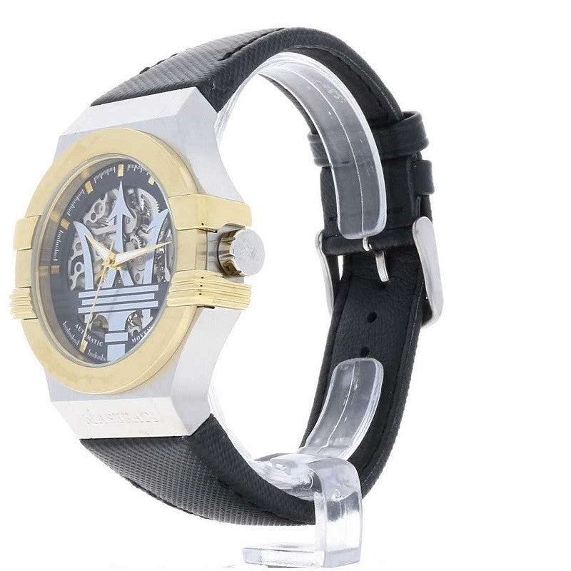 Maserati Potenza Automatic Skeleton Dial Black Strap Watch For Men - R8821108011 Watches Maserati   