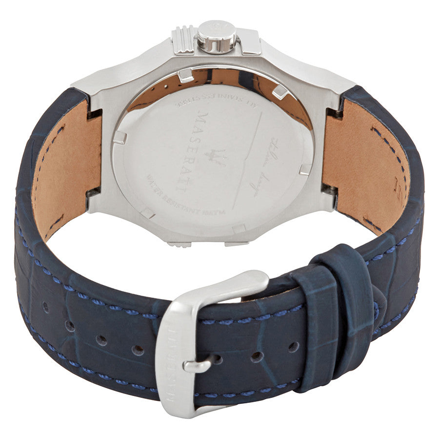 Maserati Potenza Blue Dial Blue Leather Strap Watch For Men - R8851108015 Watches Maserati   