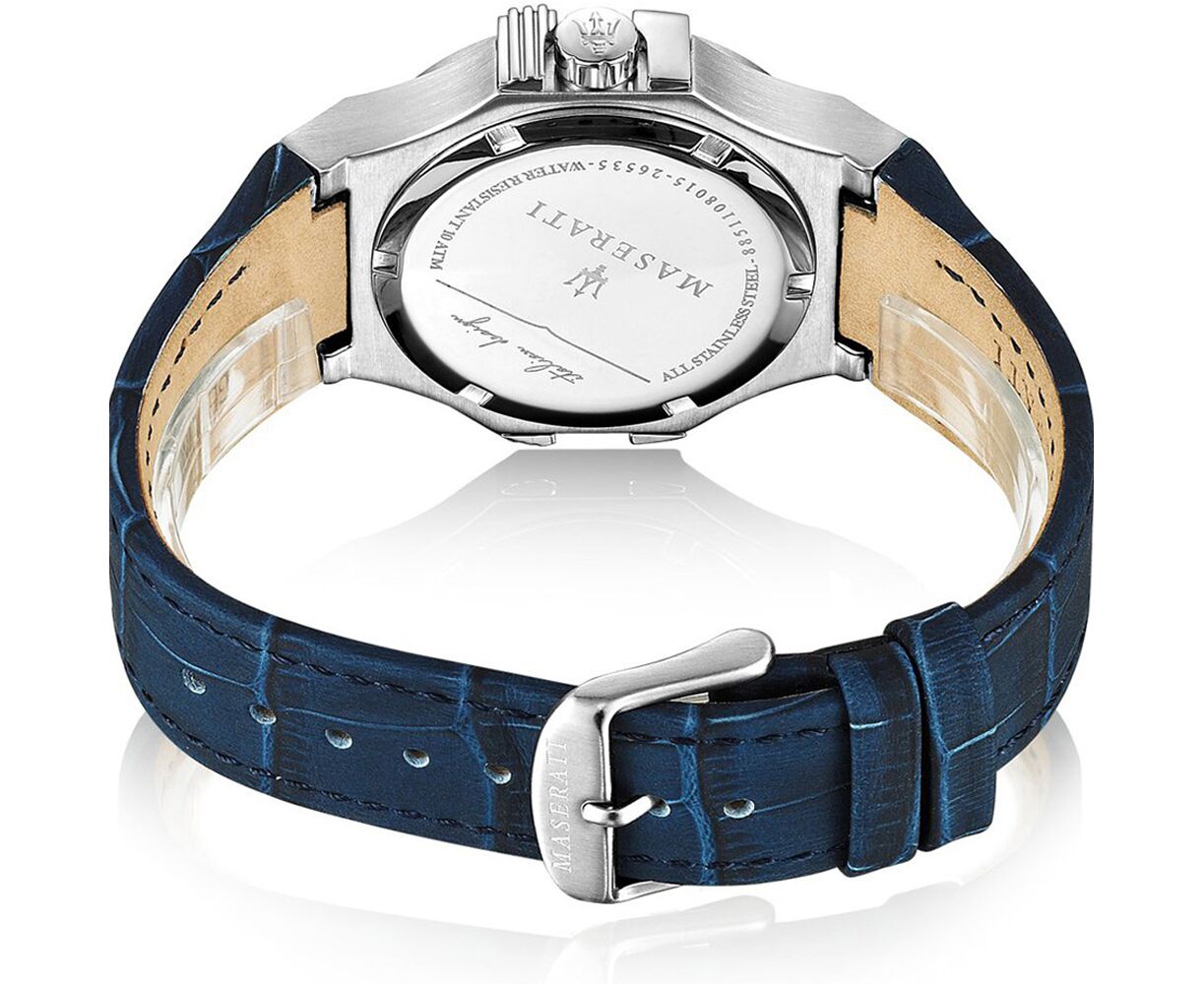 Maserati Potenza Blue Dial Blue Leather Strap Watch For Men - R8851108015 Watches Maserati   