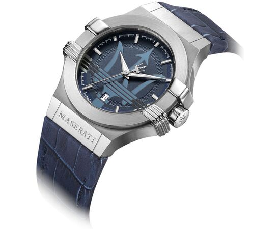 Maserati Potenza Blue Dial Blue Leather Strap Watch For Men - R8851108015 Watches Maserati   