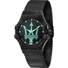 Maserati Potenza Aqua Edition Black Dial Black Mesh Bracelet Watch For Men - R8853144002 Watches Maserati   