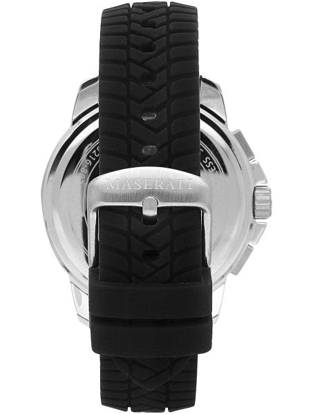 Maserati Successo Chronoraph Black Dial Black Silicon Strap Watch For Men - R8871621014 Watches Maserati   