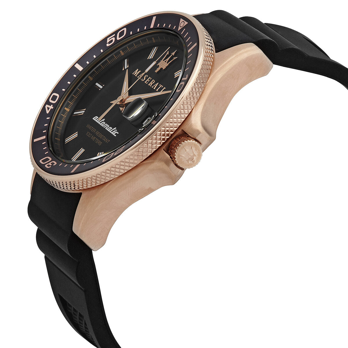 Maserati SFIDA Automatic Black Dial Rubber Strap Watch For Men - R8821140001 Watches Maserati   