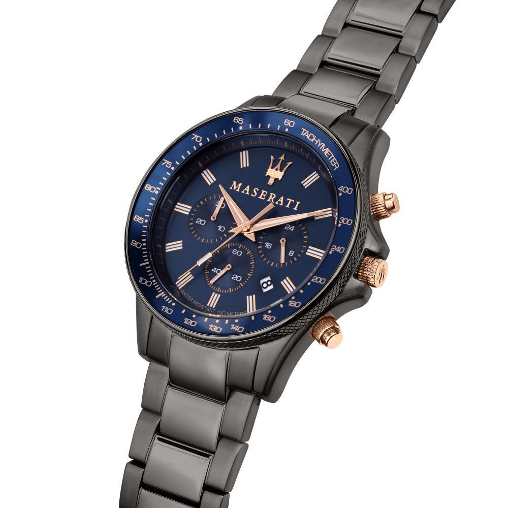 Maserati SFIDA Chronograph Blue Dial Stainless Steel Watch For Men - R8873640001 Watches Maserati   