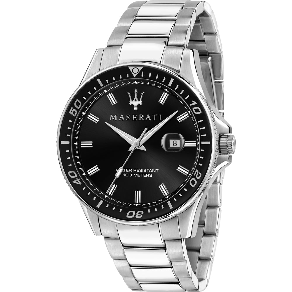 Maserati SFIDA Quartz Black Dial Stainless Steel Watch For Men - R8853140002 Watches Maserati   