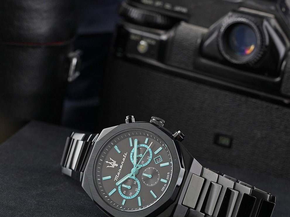 Maserati STILE Aqua Edition Black Dial Chronograph Watch For Men - R8873644001 Watches Maserati   