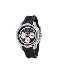 Maserati SFIDA Chronograph Black Silver Dial Black Rubber Strap Watch For Men - R8851123001 Watches Maserati   