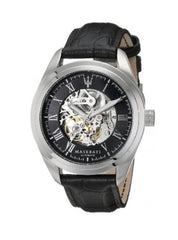 Maserati Traguardo Automatic Black Dial Black Leather Strap Watch For Men - R8871612001 Watches Maserati   