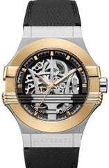 Maserati Potenza Automatic Skeleton Dial Black Strap Watch For Men - R8821108011 Watches Maserati   