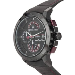 Maserati Ingegno Chronograph Black Dial Leather Watch For Men - R8871619003 Watches Maserati   