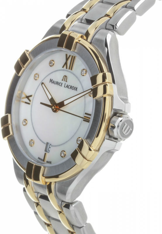 Maurice Lacroix Aikon Mother of Pearl Dial Two Tone Steel Strap Watch for Women - A11006-PVY13-171-1 Watches Maurice Lacroix   
