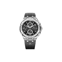 Maurice Lacroix Aikon Chronograph Black Dial Black Leather Strap Watch for Men - AI1018-SS001-330-2 Watches Maurice Lacroix   