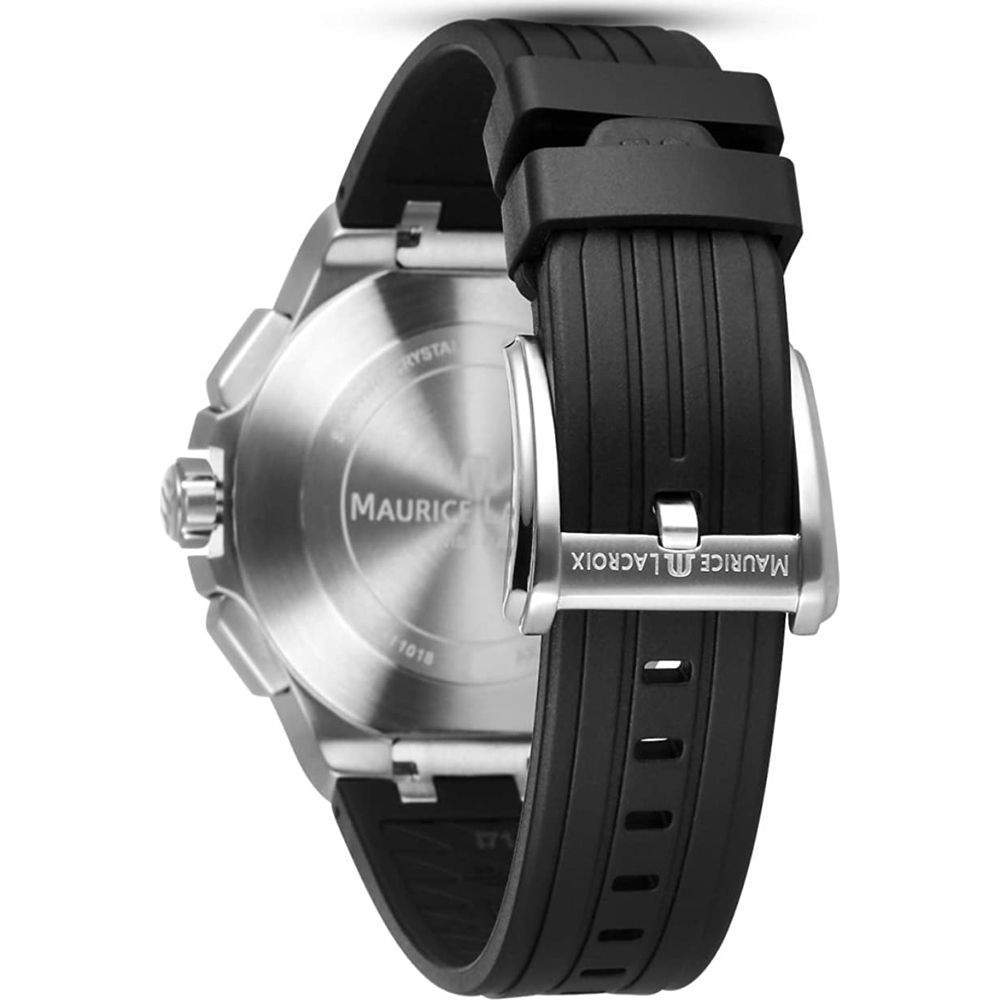 Maurice Lacroix Aikon Chronograph Black Dial Black Leather Strap Watch for Men - AI1018-SS001-330-2 Watches Maurice Lacroix   