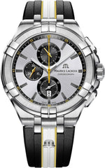 Maurice Lacroix Aikon Chronograph King of the Court Limited Edition Silver Dial Grey Rubber Strap Watch for Men - AI1018-TT030-130-K Watches Maurice Lacroix   