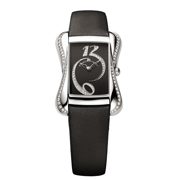 Maurice Lacroix Fiaba Black Dial with Diamonds Black Leather Strap Watch for Women - DV5012-SD531-350 Watches Maurice Lacroix   