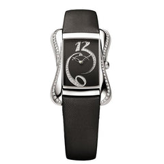 Maurice Lacroix Fiaba Black Dial with Diamonds Black Leather Strap Watch for Women - DV5012-SD531-350 Watches Maurice Lacroix   