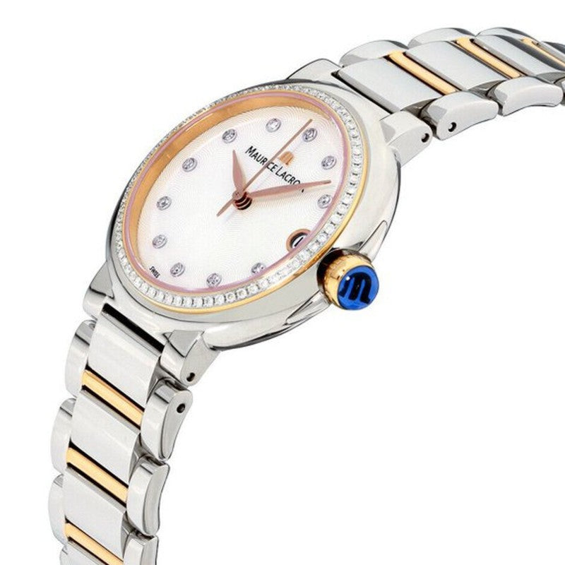 Maurice Lacroix Fiaba Date Diamonds White Mother of Pearl Dial Two Tone Steel Strap Watch for Women - FA1007-PVP23-170-1 Watches Maurice Lacroix   