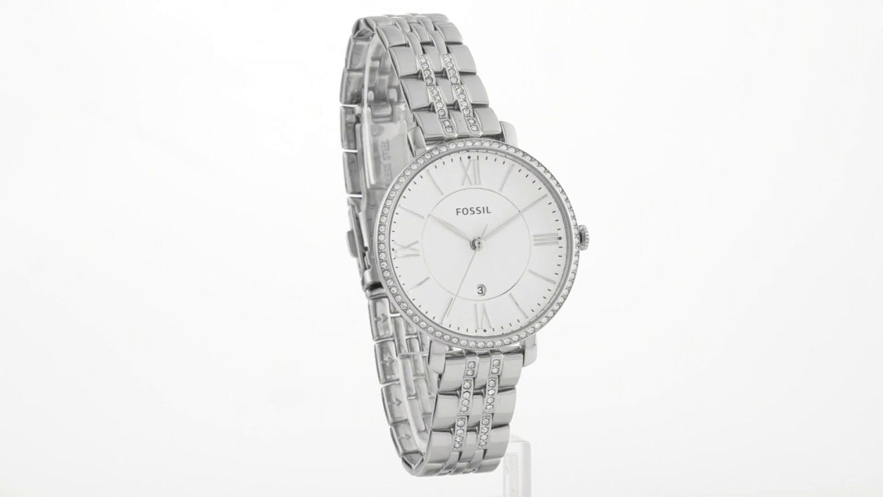 Fossil Jacqueline White Dial Silver Steel Strap Watch for Women - ES3545 Watches Fossil   