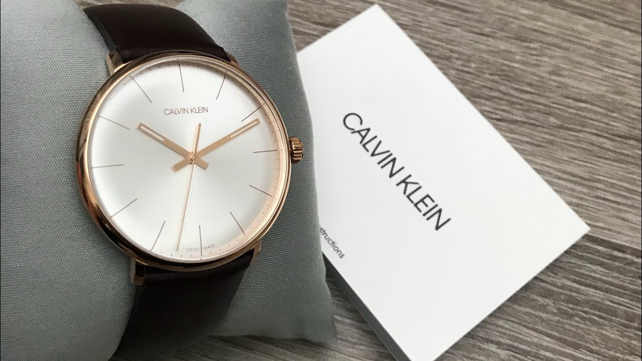 Calvin Klein High Noon Silver Dial Brown Leather Strap Watch for Men - K8M216G6 Watches Calvin Klein   