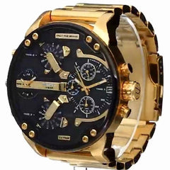 Diesel Mr Daddy 2.0 Black Dial Gold Stainless Steel Watch For Men - DZ7333 Watches Diesel   