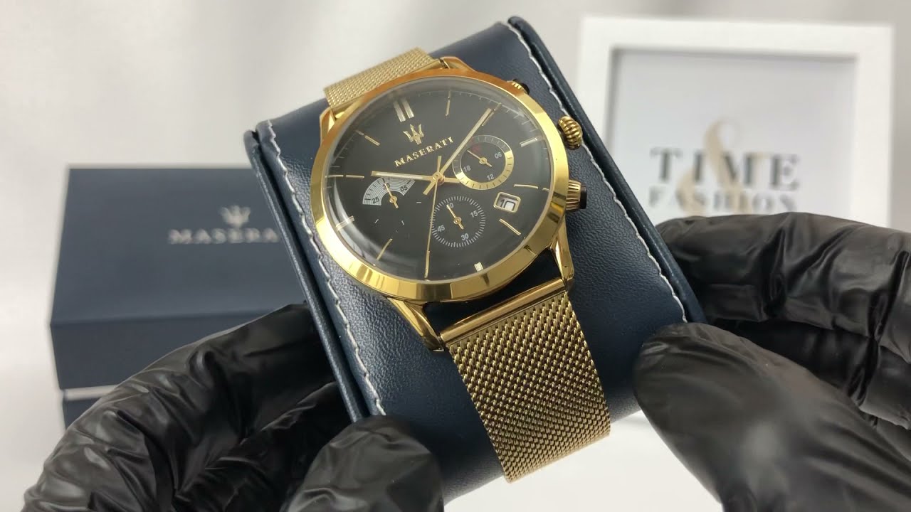 Maserati Ricordo Chronograph Black Dial Stainless Steel Mesh Bracelet Watch For Men - R8873633003 Watches Maserati   