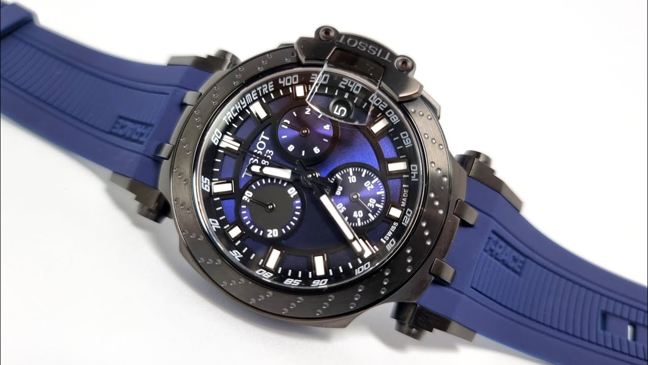 Tissot T Race Chronograph 42mm Blue Dial Blue Silicon Strap Watch For Men - T115.417.37.041.00 Watches Tissot   