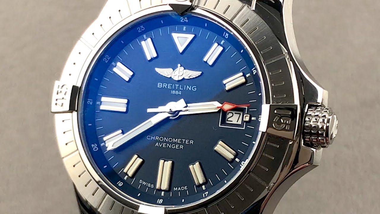 Breitling Avenger Automatic 43mm Blue Dial Blue Nylon Strap Watch for Men - A17318101C1X2 Watches Breitling   