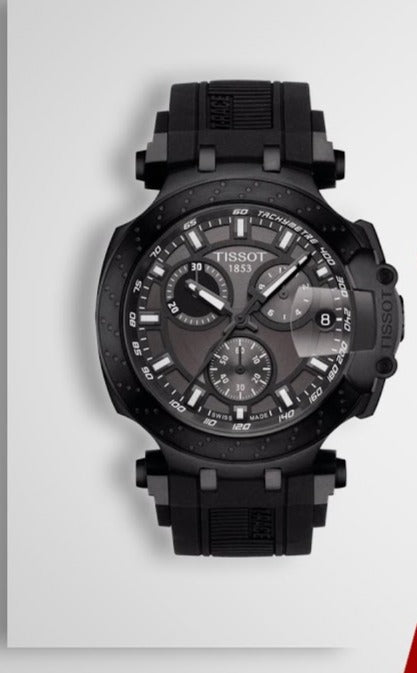 Tissot T Race Chonograph Anthracite Dial Black Silicon Strap Watch For Men - T115.417.37.061.03 Watches Tissot   