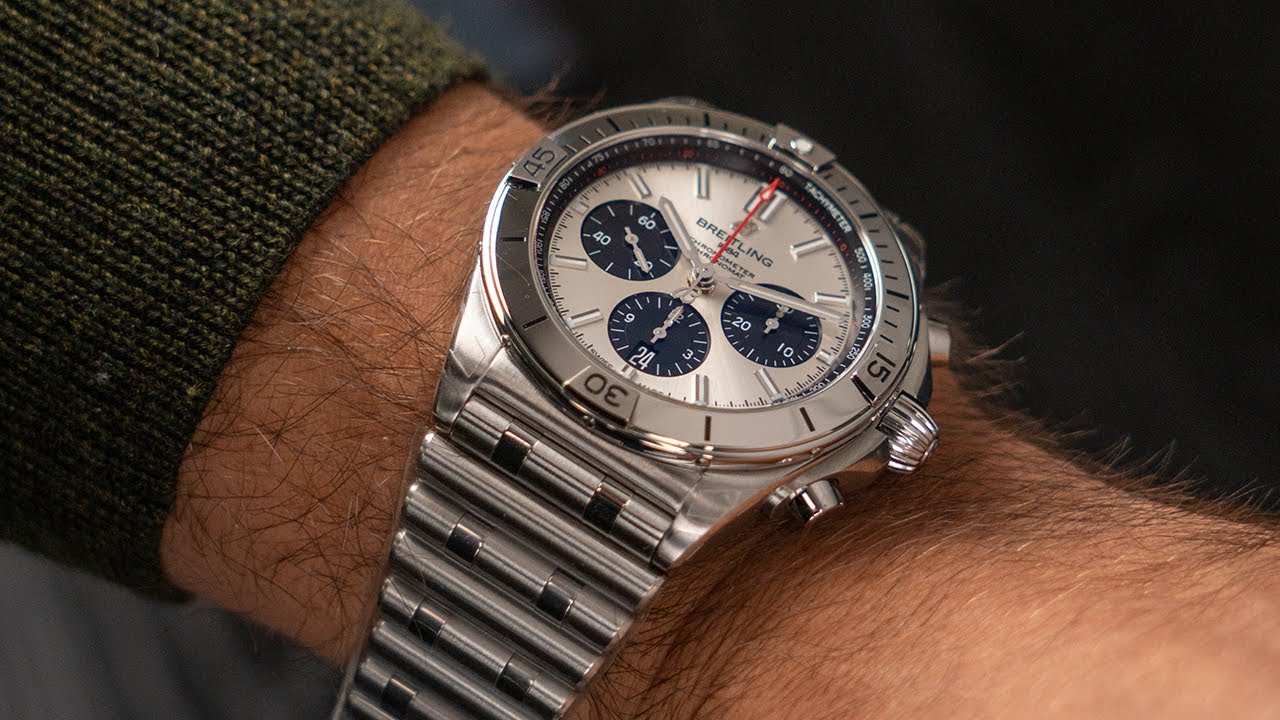 Breitling Chronomat B01 42mm Silver Dial Silver Steel Strap Watch for Men - AB0134101G1A1 Watches Breitling   
