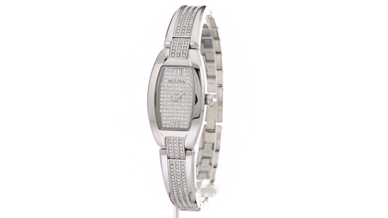 Bulova Crystal Collection Silver Dial Silver Steel Strap Watch for Women - 96L235 Watches Bulova   