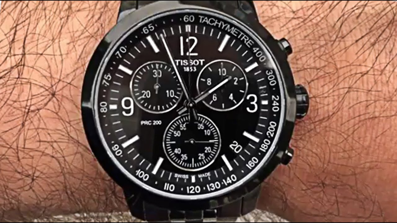 Tissot PRC 200 Chronograph Black Dial Black Stainless Steel Watch For Men - T114.417.33.057.00 Watches Tissot   