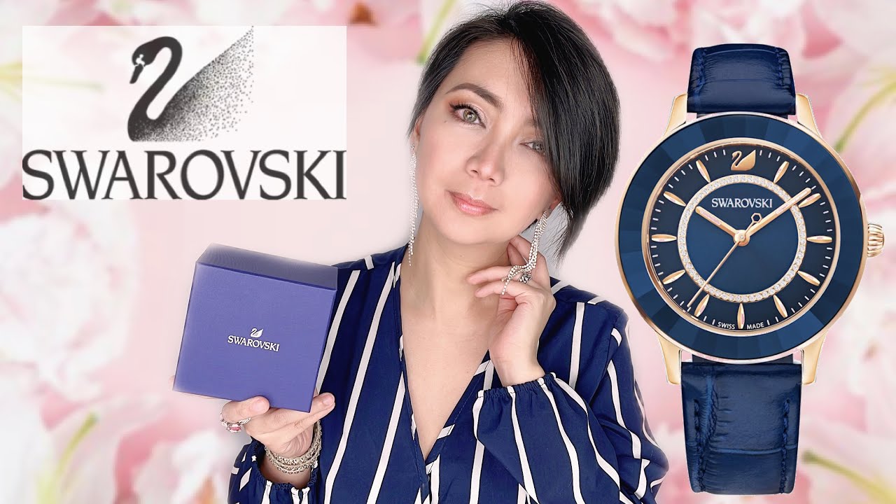 Swarovski Octea Lux Blue Dial Blue Leather Strap Watch for Women - 5414413 Watches Swarovski   