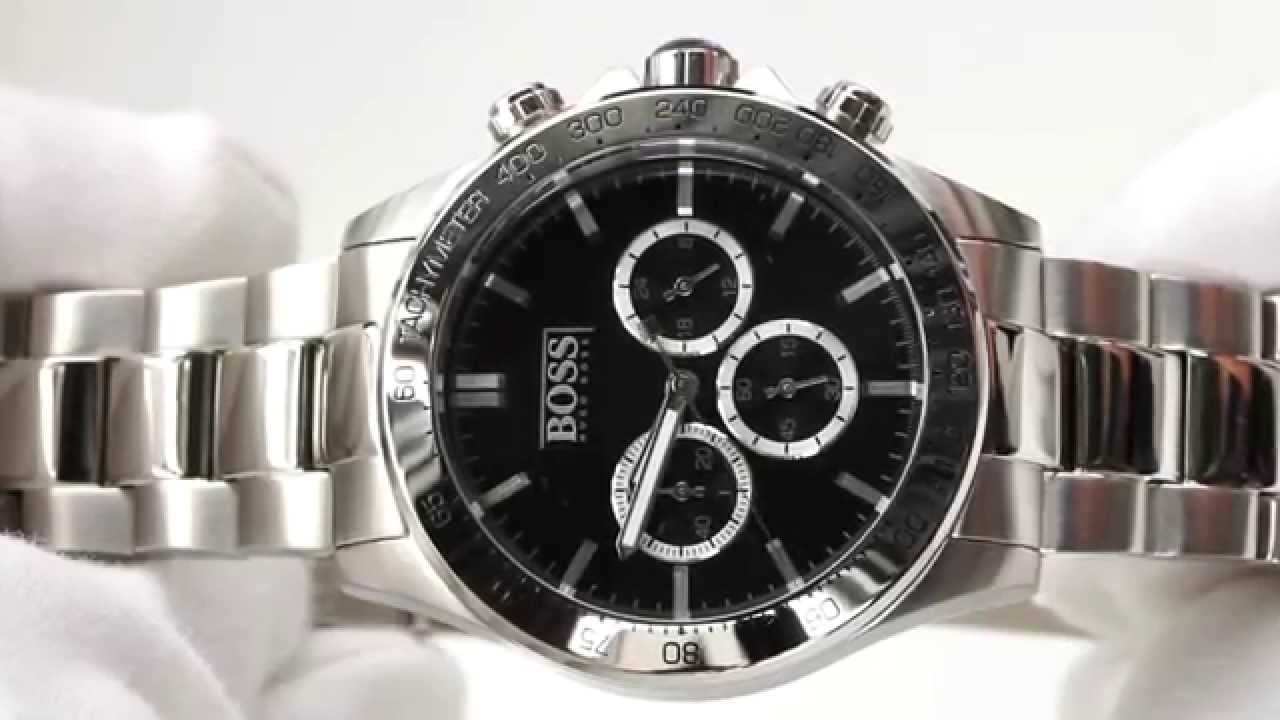 Hugo Boss Ikon Black Dial Silver Steel Strap Watch for Men - 1512965 Watches Hugo Boss   