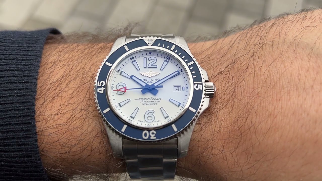 Breitling Superocean 42mm White Dial Silver Steel Strap Watch for Men - A17366D81A1A1 Watches Breitling   