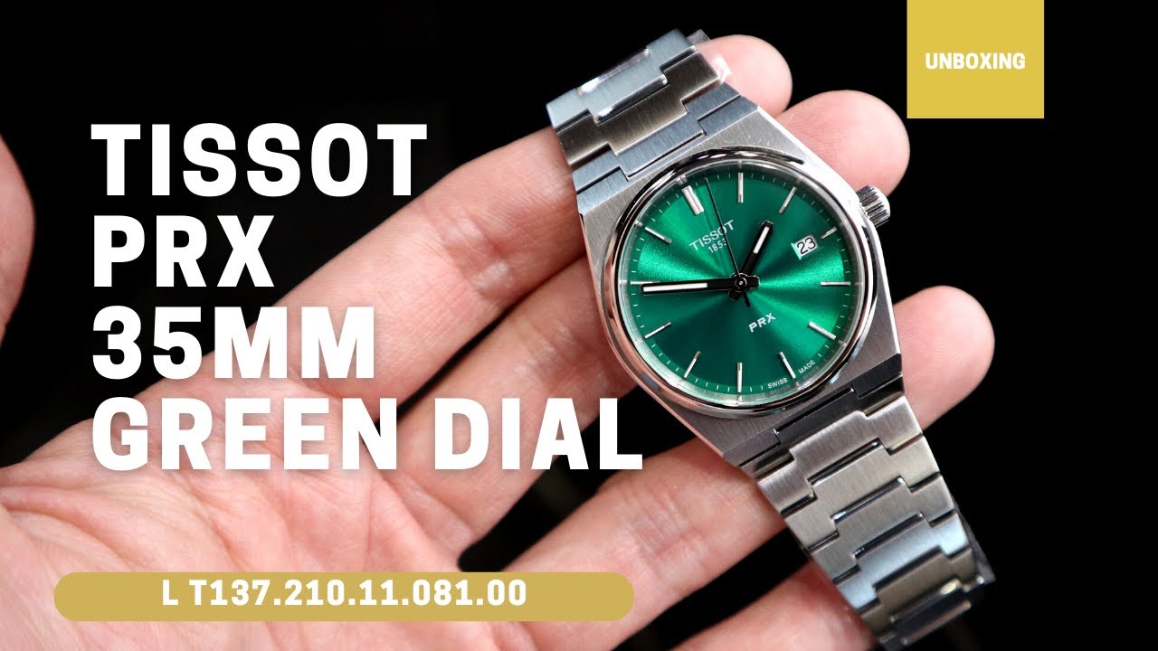 Tissot PRX Quartz Green Dial Stainless Steel Strap Watch for Women - T137.210.11.081.00 Watches Tissot   