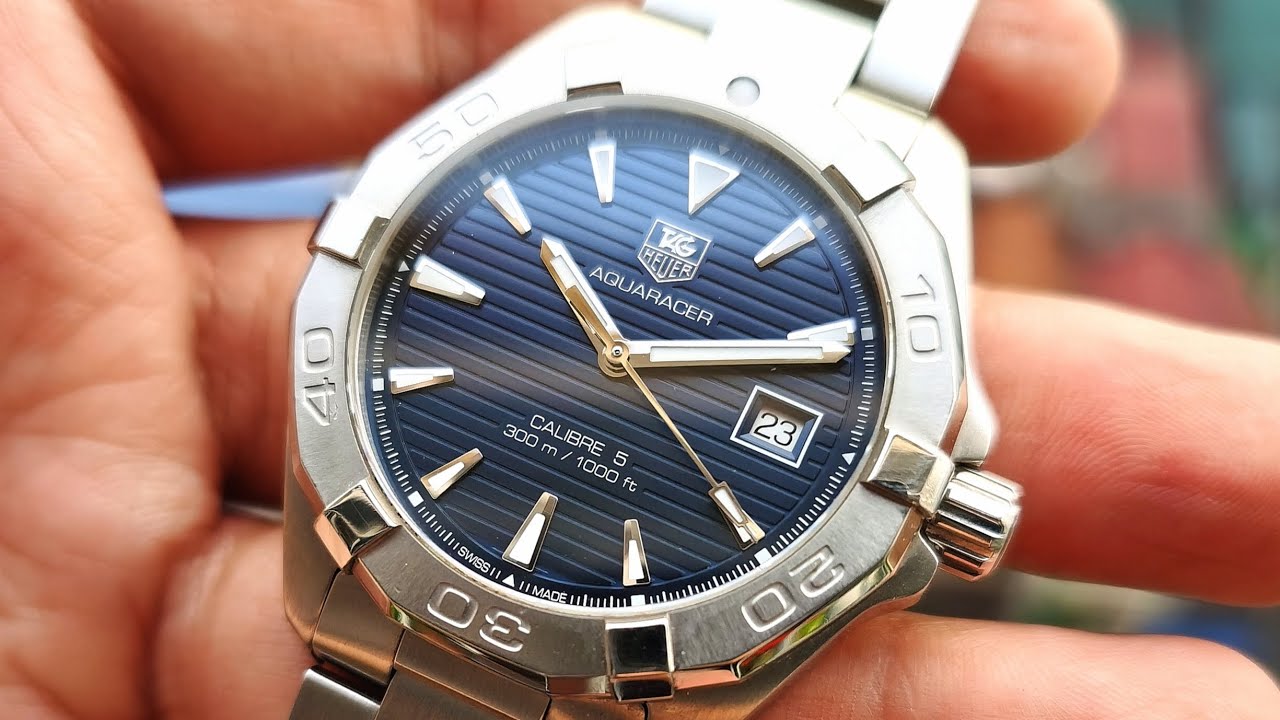 Tag Heuer Aquaracer Automatic 41mm Blue Dial Silver Steel Strap Watch for Men - WAY2112.BA0928 Watches Tag Heuer   