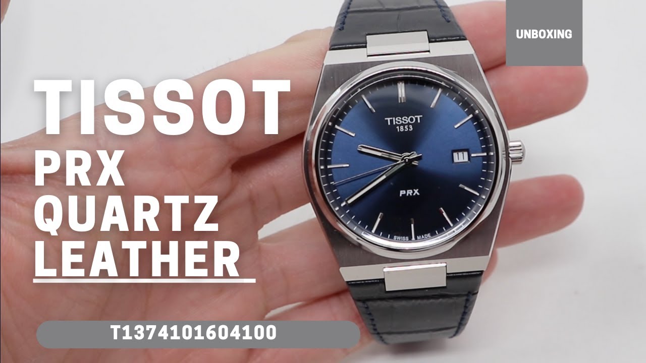 Tissot PRX Quartz Blue Dial Blue Leather Strap Watch for Men - T137.410.16.041.00 Watches Tissot   