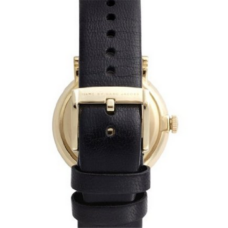 Marc Jacobs Baker Black Dial Black Leather Strap Watch for Women - MBM1269 Watches Marc Jacobs   