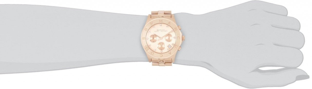 Marc Jacobs Blade Pink Dial Rose Gold Stainless Steel Strap Watch for Women - MBM3102 Watches Marc Jacobs   