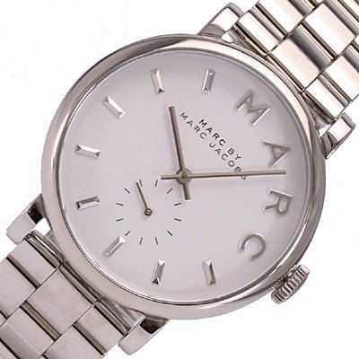 Marc Jacobs Baker White Dial Silver Stainless Steel Strap Watch for Women - MBM3242 Watches Marc Jacobs   