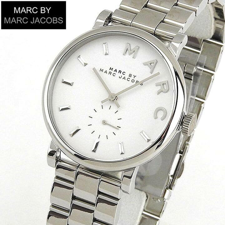 Marc Jacobs Baker White Dial Silver Stainless Steel Strap Watch for Women - MBM3242 Watches Marc Jacobs   