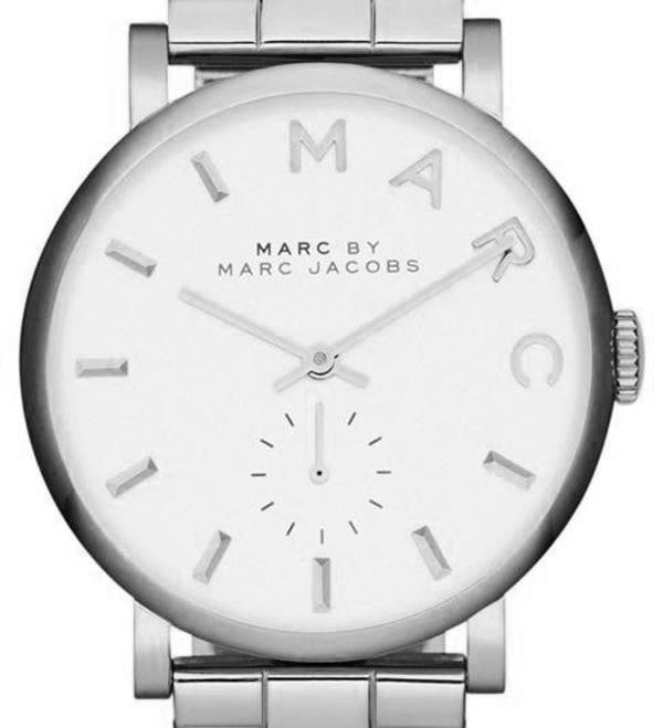 Marc Jacobs Baker White Dial Silver Stainless Steel Strap Watch for Women - MBM3242 Watches Marc Jacobs   