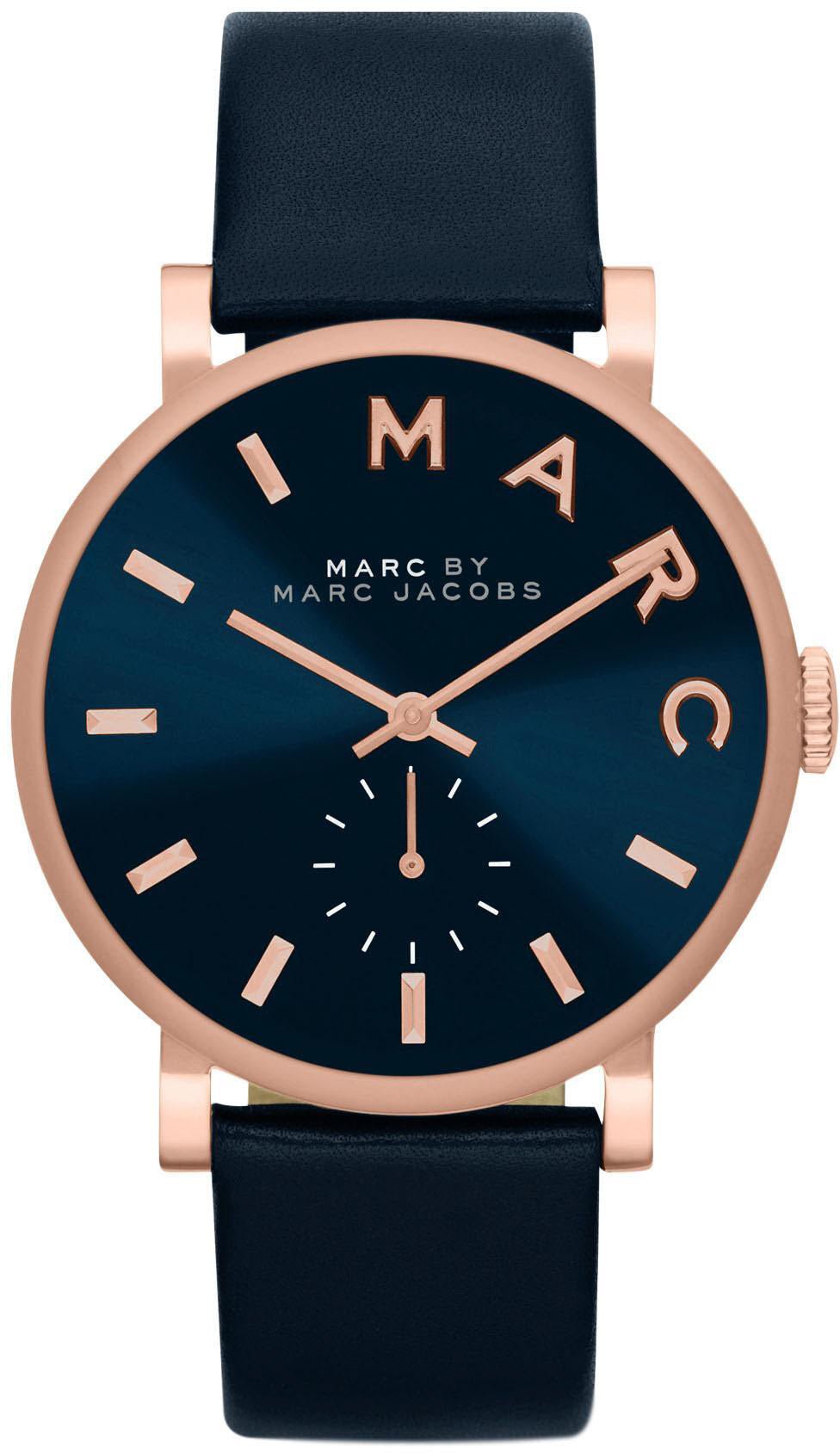 Marc Jacobs Baker Navy Blue Dial Navy Blue Leather Strap Watch for Women - MBM1329 Watches Marc Jacobs   